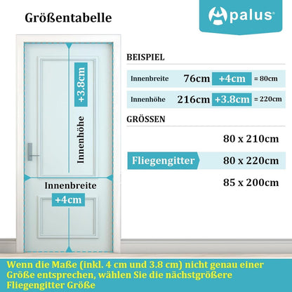 Magnetischer Fliegengitter Tür 80x220cm Schwarz Robust