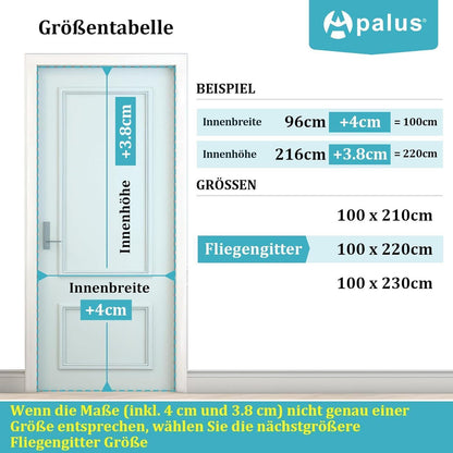 Magnetischer Fliegengitter Tür 100x220cm Schwarz, Robust & Wetterfest