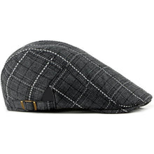 Karierte Schiebermütze Herren Damen Vintage Flatcap Newsboy Cap