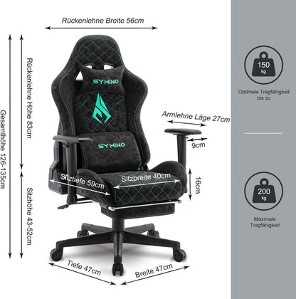 Gaming Stuhl Ergonomischer Rennstuhl-Design Vintage-PU-Leder Task