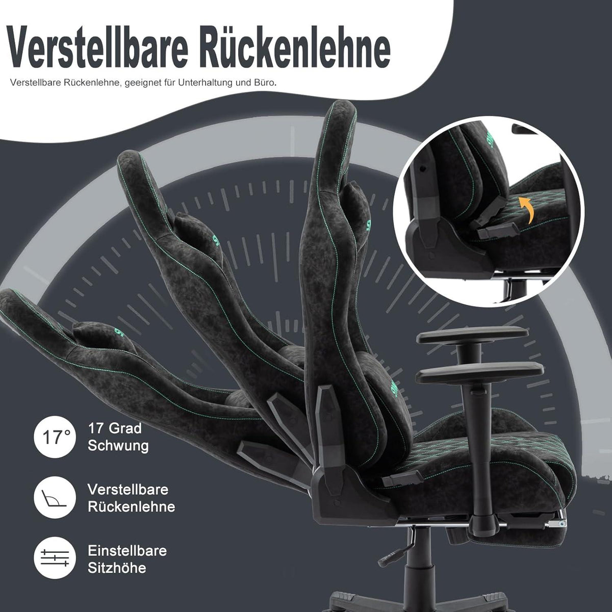 Ergonomischer Gaming Stuhl Vintage-PU-Leder Schwarz mit Fußstütze