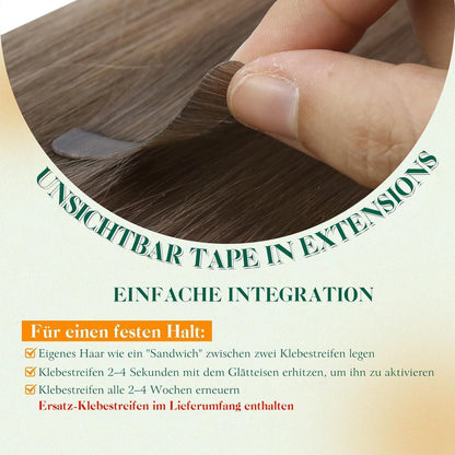 Echthaar Tape Extensions Blond Ombre 50cm
