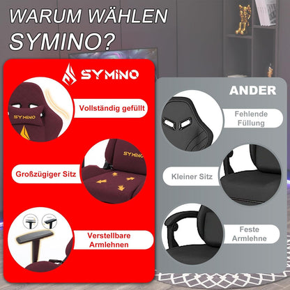 Gaming Stuhl Vintage-PU-Leder Ergonomisch Verstellbar mit Fußstütze