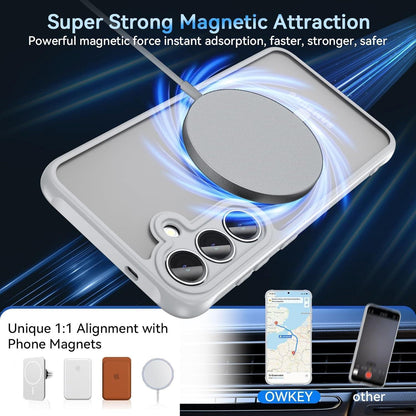 Magnetische Schutzhülle für Samsung Galaxy S25 Plus, Matt, MagSafe, Grau