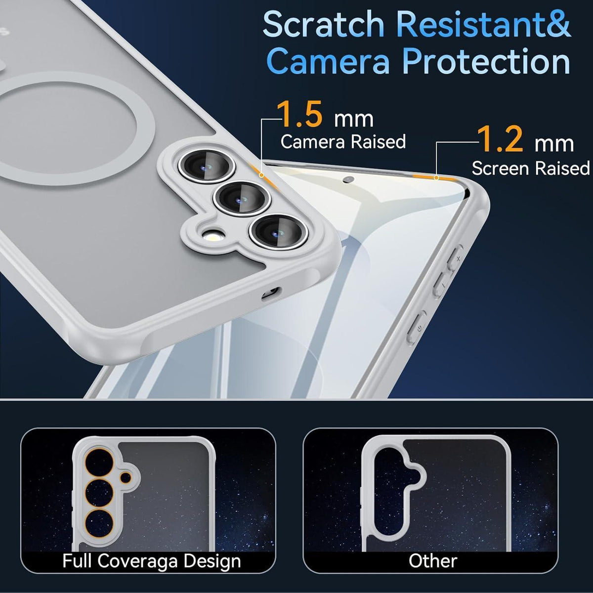 Magnetische Schutzhülle für Samsung Galaxy S25 Plus, Matt, MagSafe, Grau