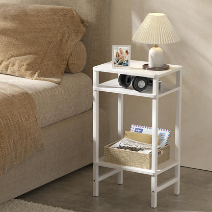 Beistelltisch 3 Ebenen Holz Stauraum 70cm Nachttisch Wohnzimmer Küche