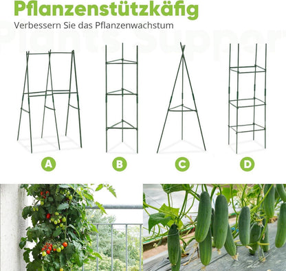 Hochbeet Metall Kräuterbeet Tomatenkäfig 180x90x56cm Grau