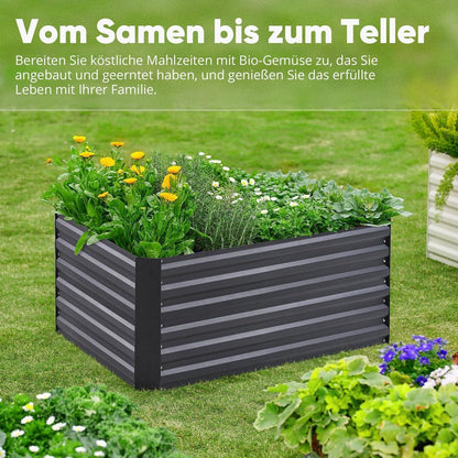Quictent Hochbeet Metall 180x90x30cm, Frühbeet Pflanzkübel