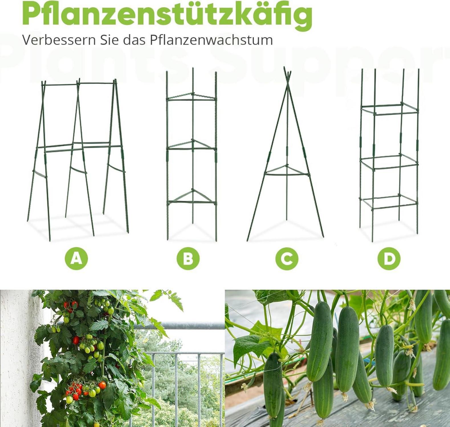 Quictent Hochbeet Metall Pflanzbeet 180x90x30 cm Tomatenkäfig Grau