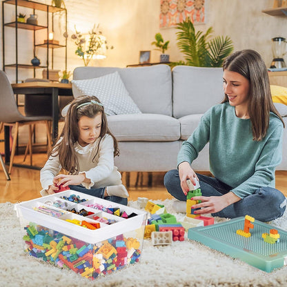 Spielzeug Aufbewahrungsboxen mit Deckel & Tablett, 3er Set Blau