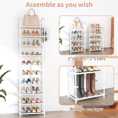 Schuhregal 10 Ebenen – Schuh-Organizer für 20-25 Paar Schuhe