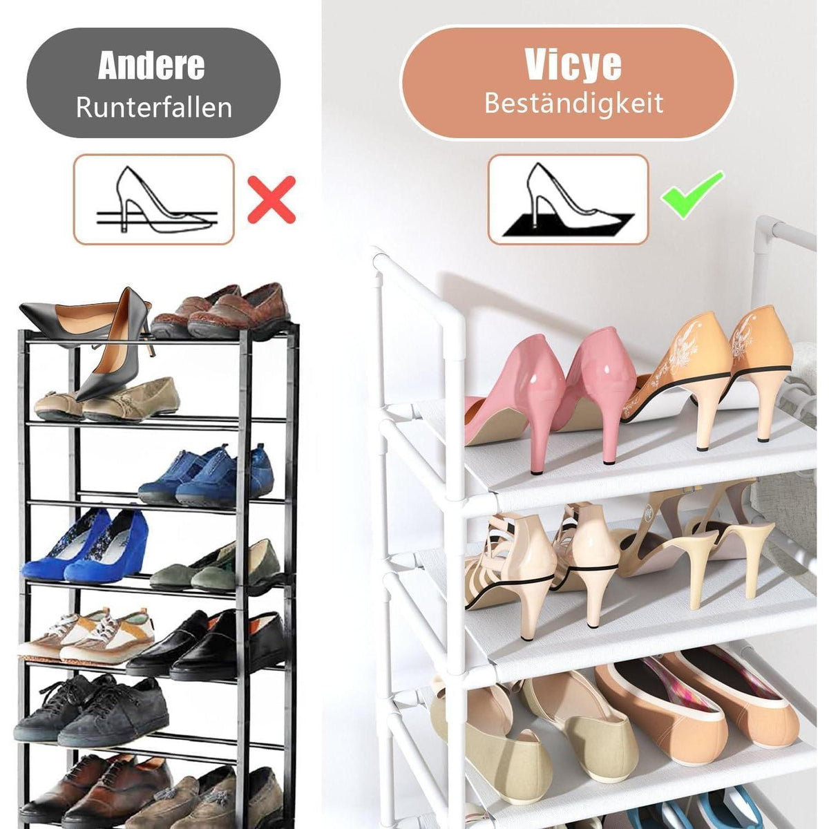 Schuhregal 10 Ebenen – Schuh-Organizer für 20-25 Paar Schuhe