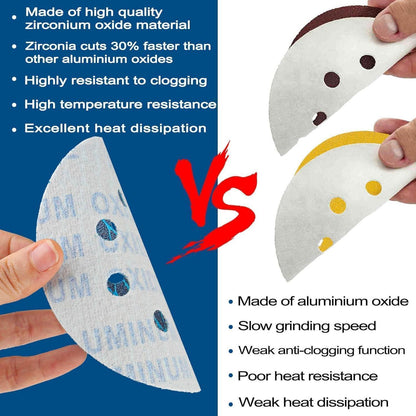 Schleifpapier 125mm Klett 40er Körnung Zirkonoxid 80 Stück