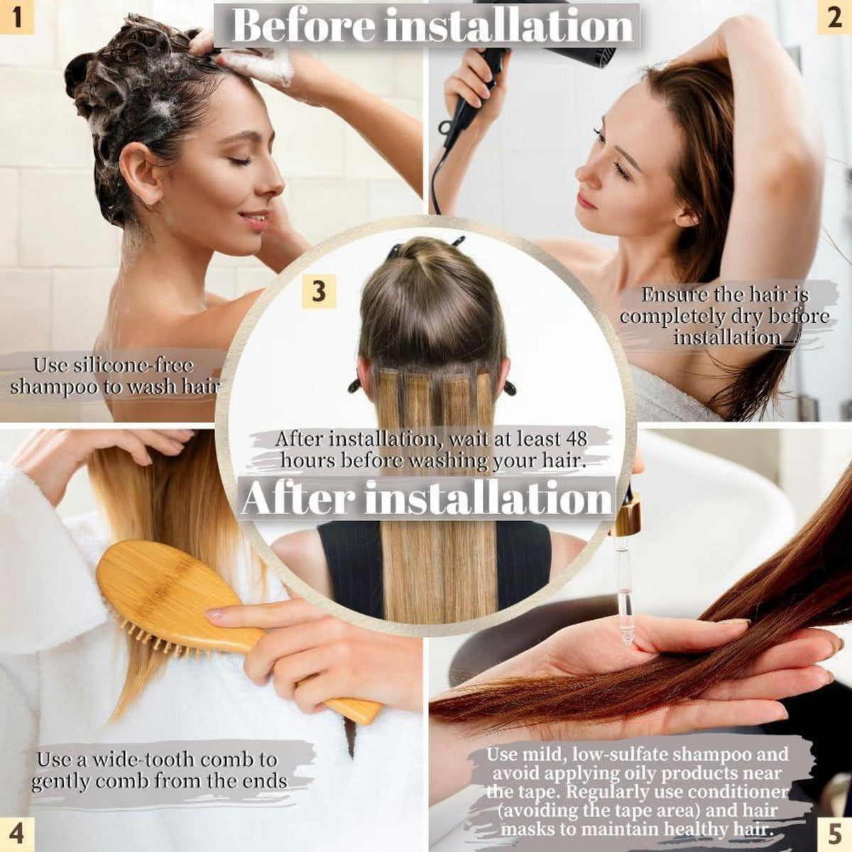 Echthaar Tape Extensions Burgunderrot 60cm (24 Zoll)