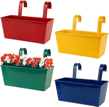 Hängende Blumentöpfe Metall für Garten Balkon Zaun - 4er Set
