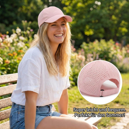 Atmungsaktive Baseball Cap Herren Damen Sommer Mesh Rosa