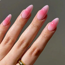 Gradient Pink Spitzen Press On Nails 24 Stück Mittelgroße Falsche