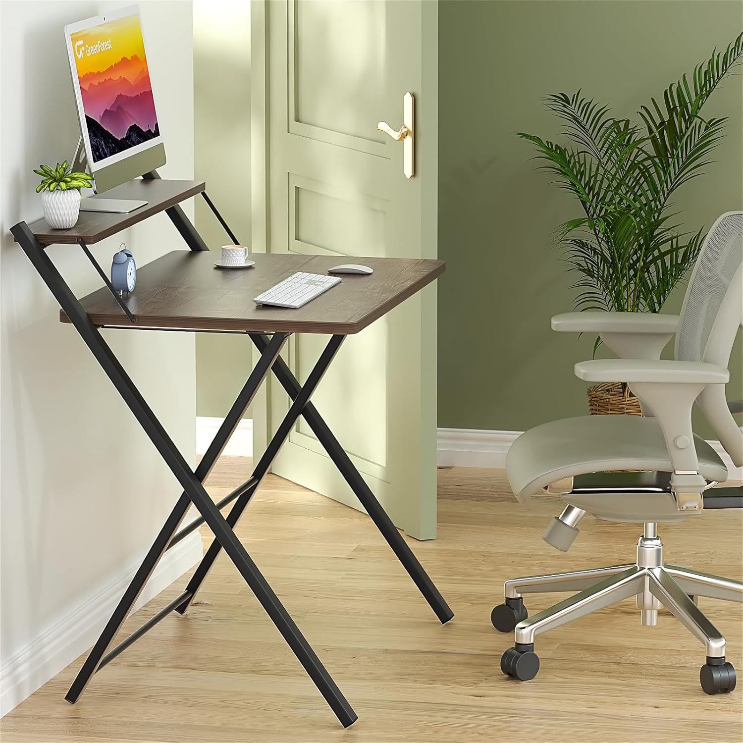 GreenForest Klappschreibtisch Braun 70x52x70cm Stabil & Platzsparend