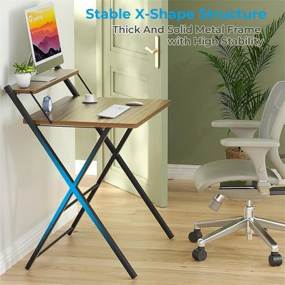 Klappschreibtisch 70cm mit Monitorständer, Espresso