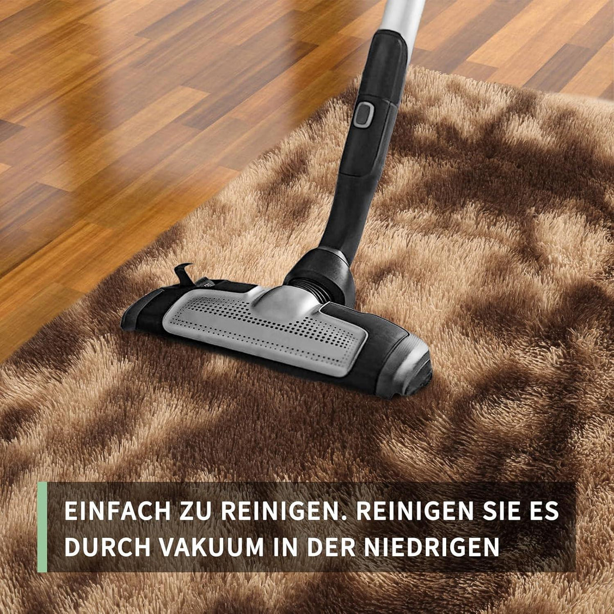 Sour Lemon Hochflor Teppich Braun 140x200 Waschbar Anti-Rutsch