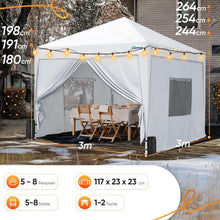 Quictent Pavillon 3x3 Wasserdicht Stabil Winterfest Pop up