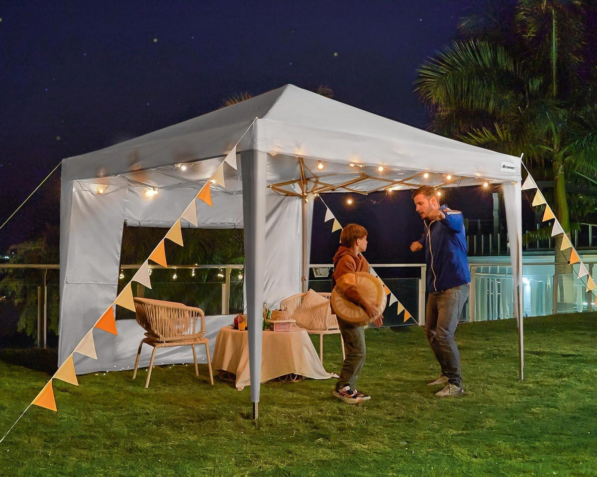 Quictent Pavillon 3x3 Wasserdicht Stabil Winterfest Pop up mit 4 Seitenwänden