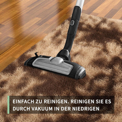 Hochflor Teppich Braun 240x340 – Flauschiger Wohnzimmerteppich Waschbar