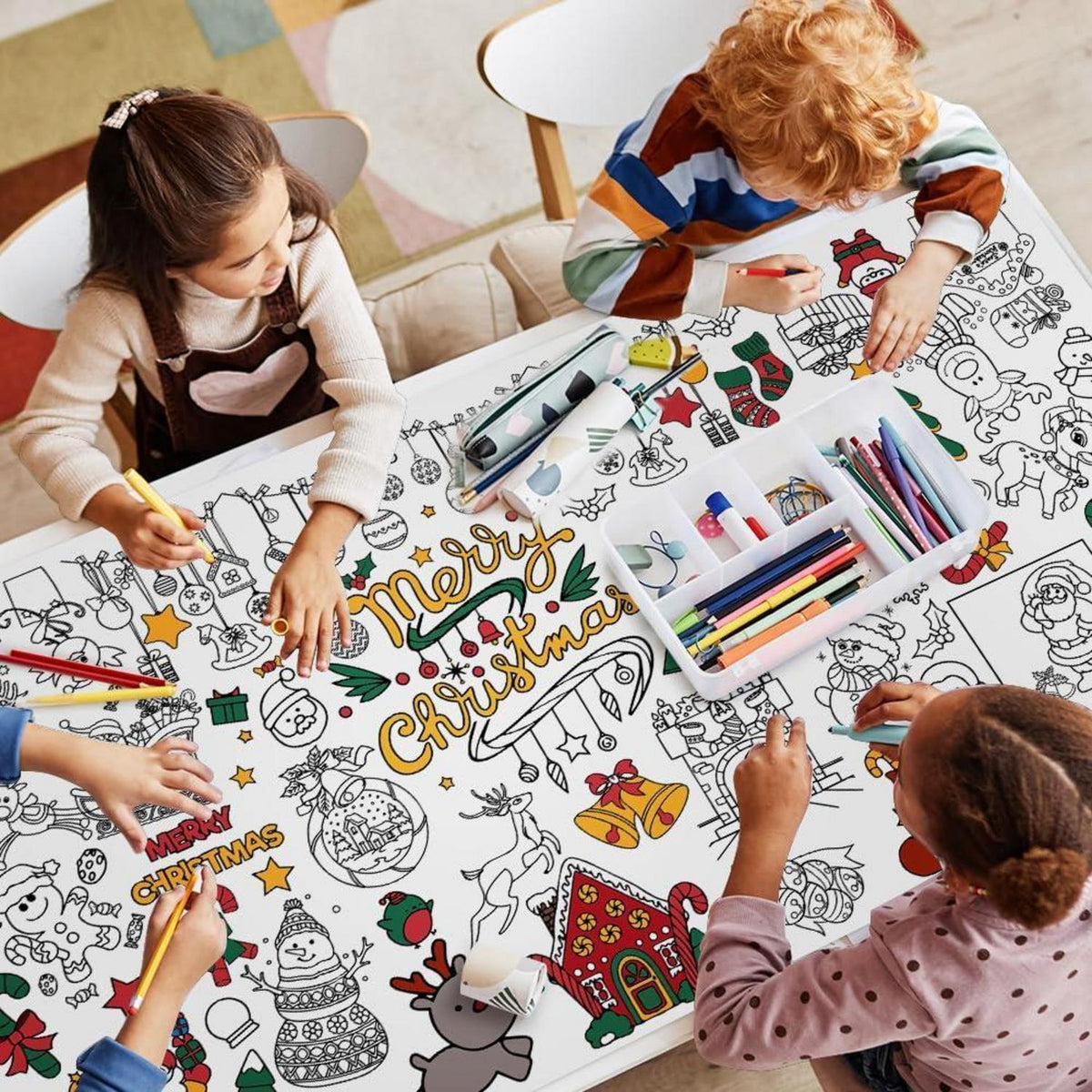 Weihnachten Ausmal Tischdecke 183x86cm – Bastelposter & Aktivität