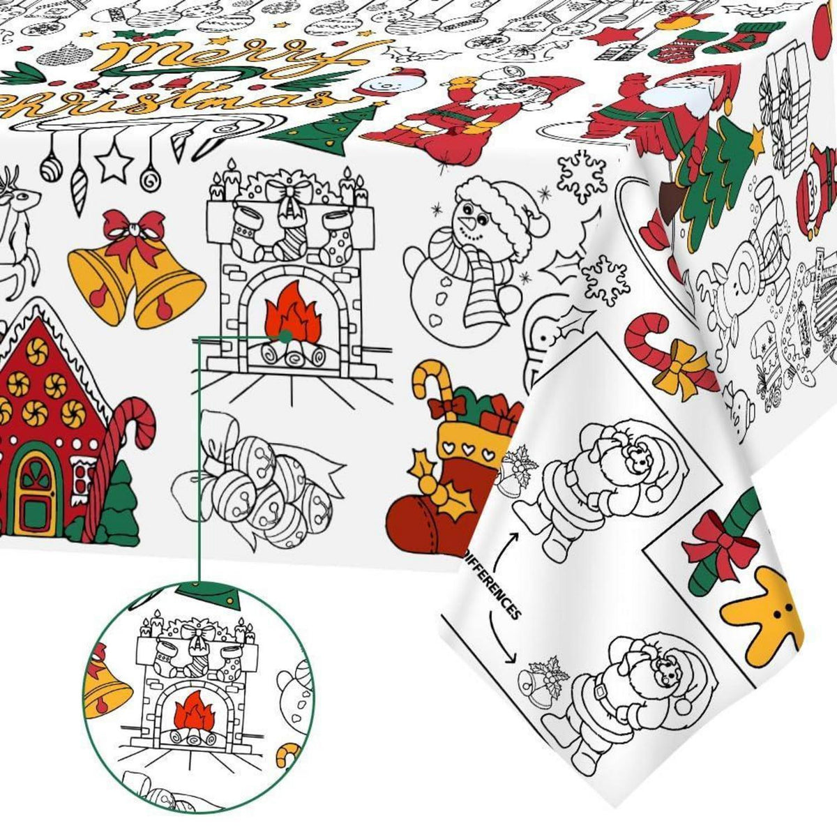Weihnachten Ausmal Tischdecke 183x86cm – Bastelposter & Aktivität