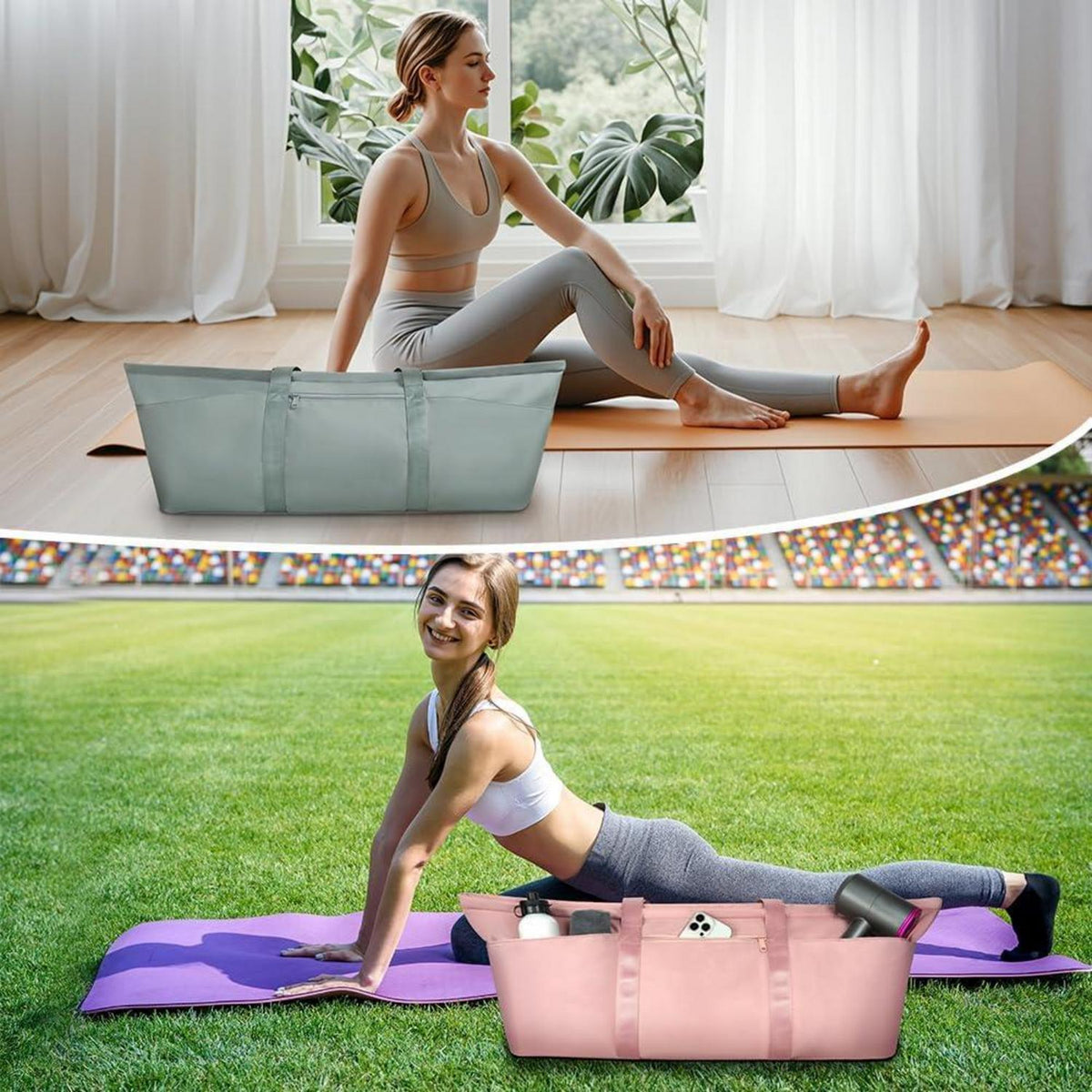Sporttasche Damen Yogatasche groß mit Nassfach & Schuhtasche