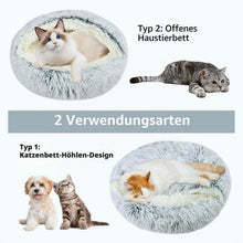 Flauschiges Katzenbett rund, 60x60cm, Grau – Waschbar & Bequem