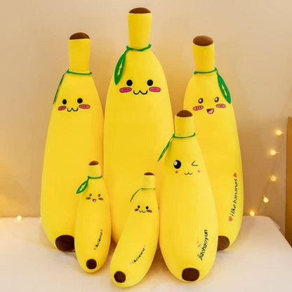 Banane Plüschtier Kuschelkissen 35cm Zwinkern