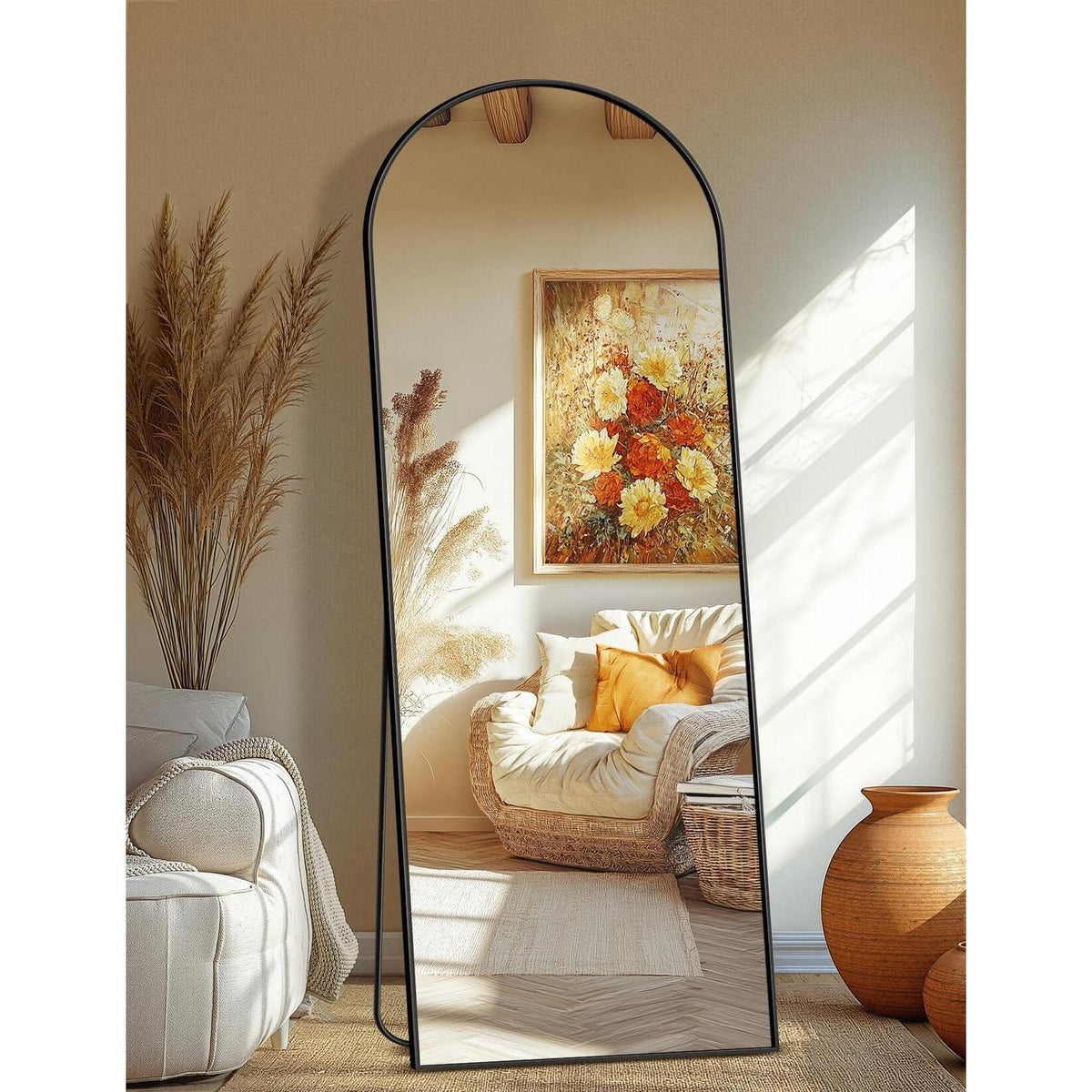 Ganzkörperspiegel 175x60cm – Stand- & Wandspiegel Schwarz