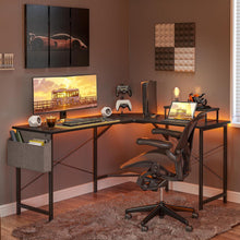 Gaming Eckschreibtisch 150x120cm mit Monitorständer Schwarz