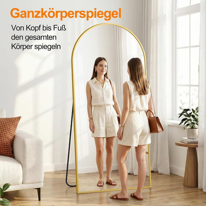 Ganzkörperspiegel 190x89cm | Stehspiegel & Wandspiegel Gold Modern