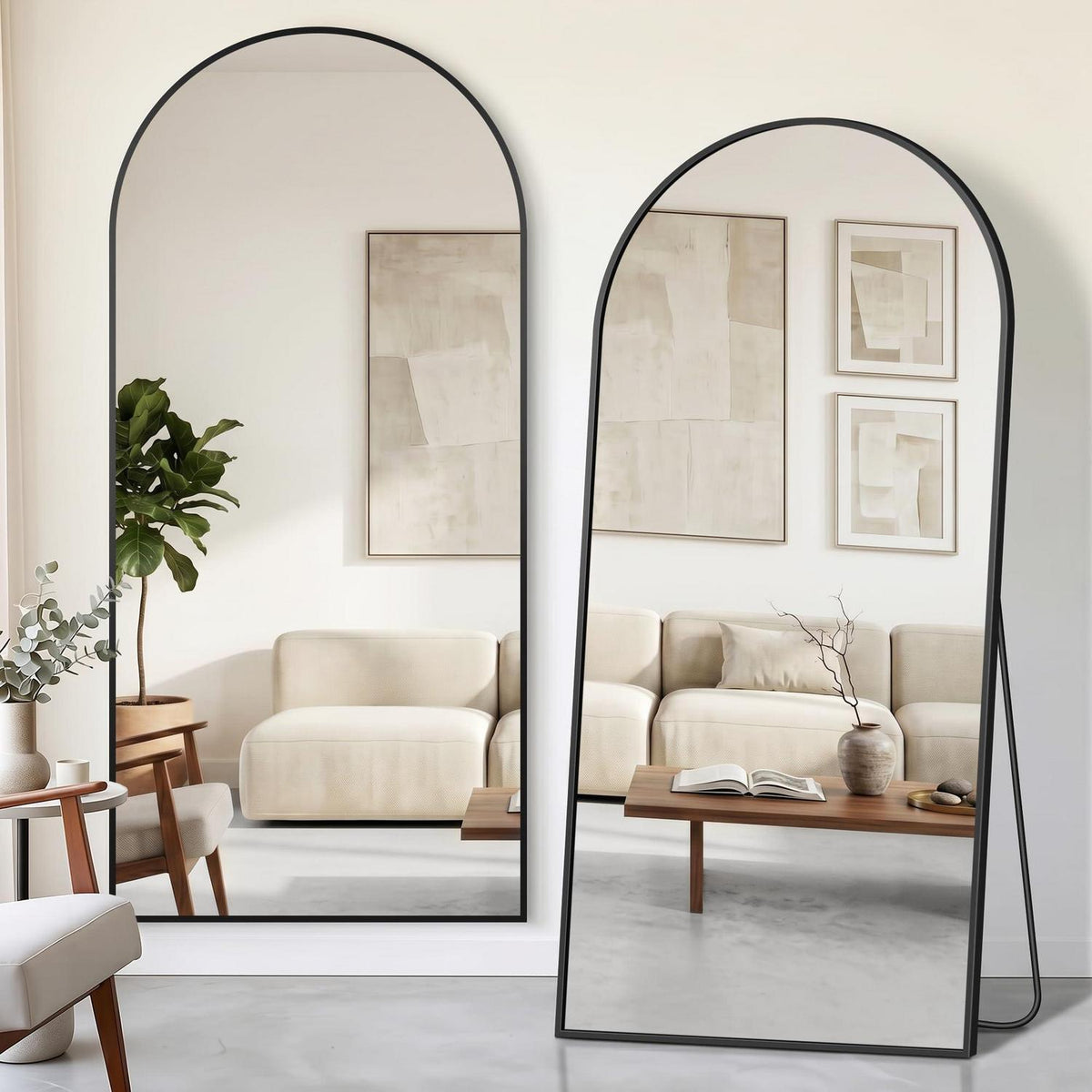 Ganzkörperspiegel 190x89cm – Standspiegel & Wandspiegel Schwarz