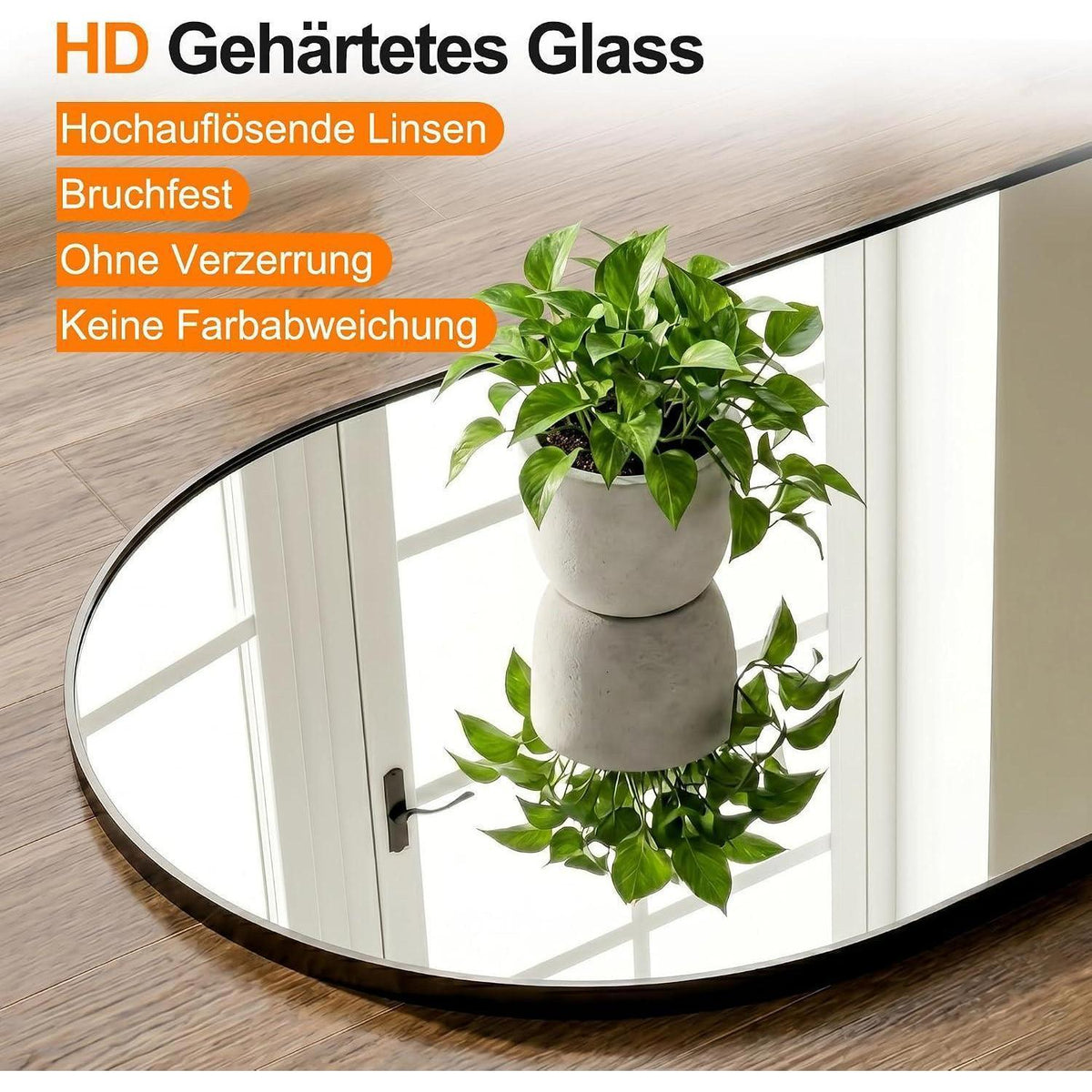 Ganzkörperspiegel 190x89cm – Standspiegel & Wandspiegel Schwarz
