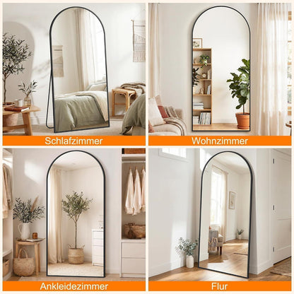 Ganzkörperspiegel 190x89cm – Standspiegel & Wandspiegel Schwarz