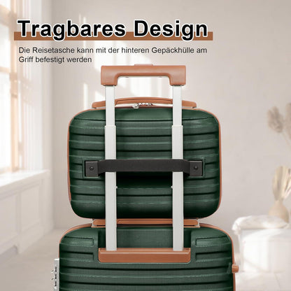 Joyway Kofferset 6tlg Hartschale TSA-Schloss 4 Rollen Grün/Braun