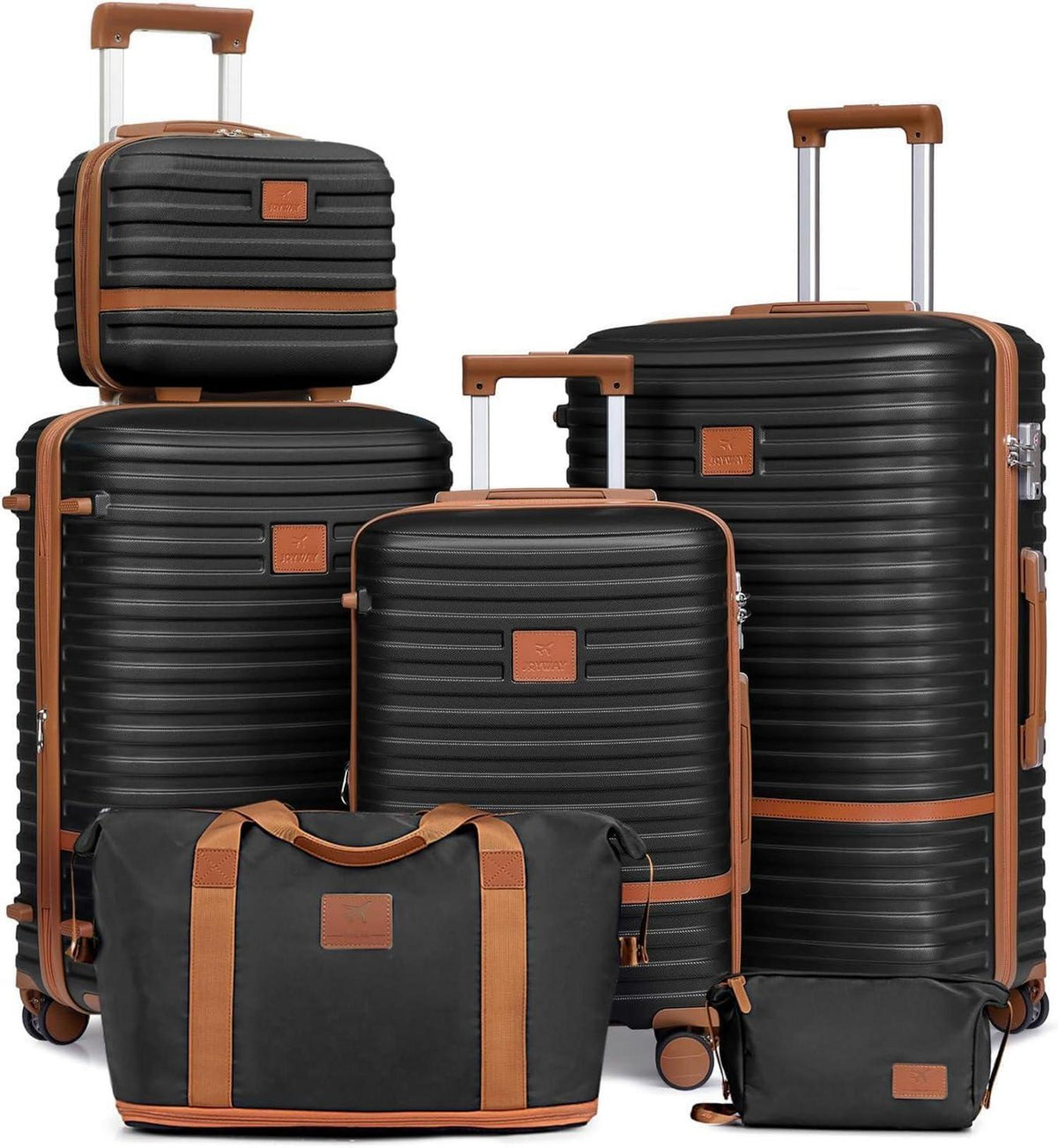 Joyway 6tlg Hartschalen Kofferset mit TSA-Schloss & Beautycase