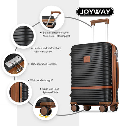 Kofferset Reisekoffer 6tlg Hartschale TSA-Schloss 4 Rollen Beautycase