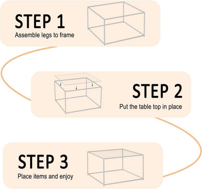 Couchtisch Glas Quadratisch Moderner Mitteltisch Wohnzimmer Gehärtetes Glas