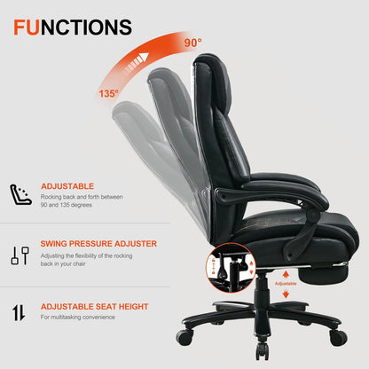 Ergonomischer Bürostuhl 200KG Lendenwirbelstütze Rückenschmerzen Chefsessel