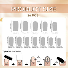 24 French Tip Press-On Nägel - Mittel, Herz