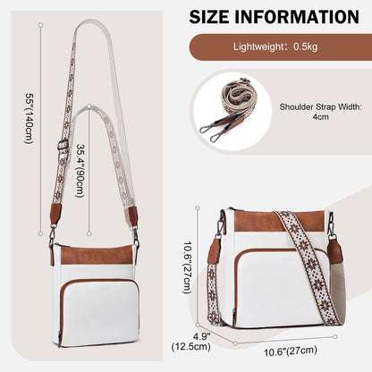 Umhängetasche Damen Vegan-leder Crossbody Schultertasche Vorderseite