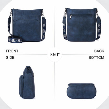 Damen Umhängetasche Crossbody Schultertasche aus Veganem Leder
