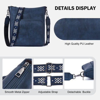 Damen Umhängetasche Veganes Leder Crossbody Schultertasche Schick