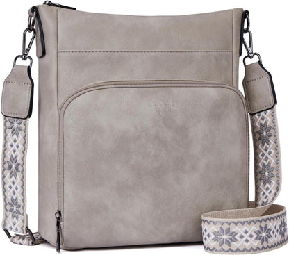Damen Umhängetasche Mittelgroß Vegan Crossbody Schultertasche