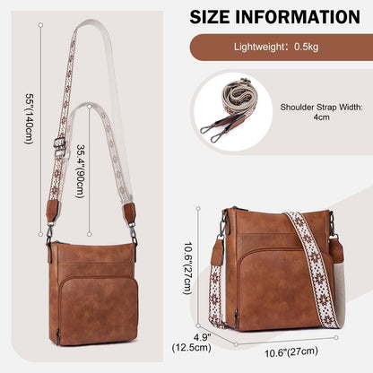 Moderne Roulens Umhängetasche - Veganes Leder, Crossbody, Damen