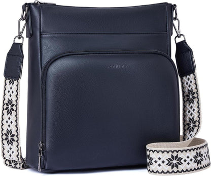 Roulens Umhängetasche Damen Weiches Veganes Leder Crossbody Vorderfach